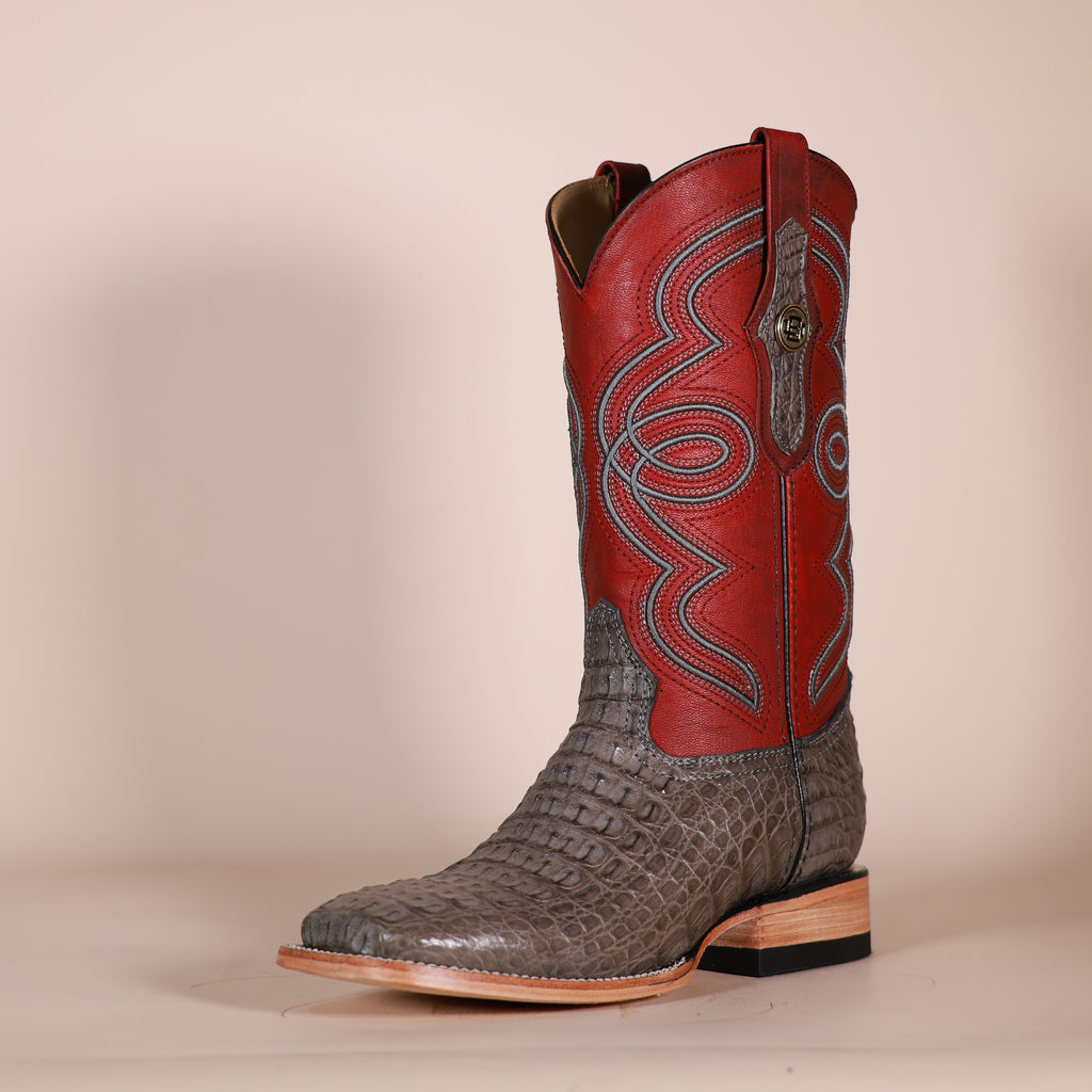 Bronzer Genuine Caiman Belly Exotic Boots – Chocolate Brown
