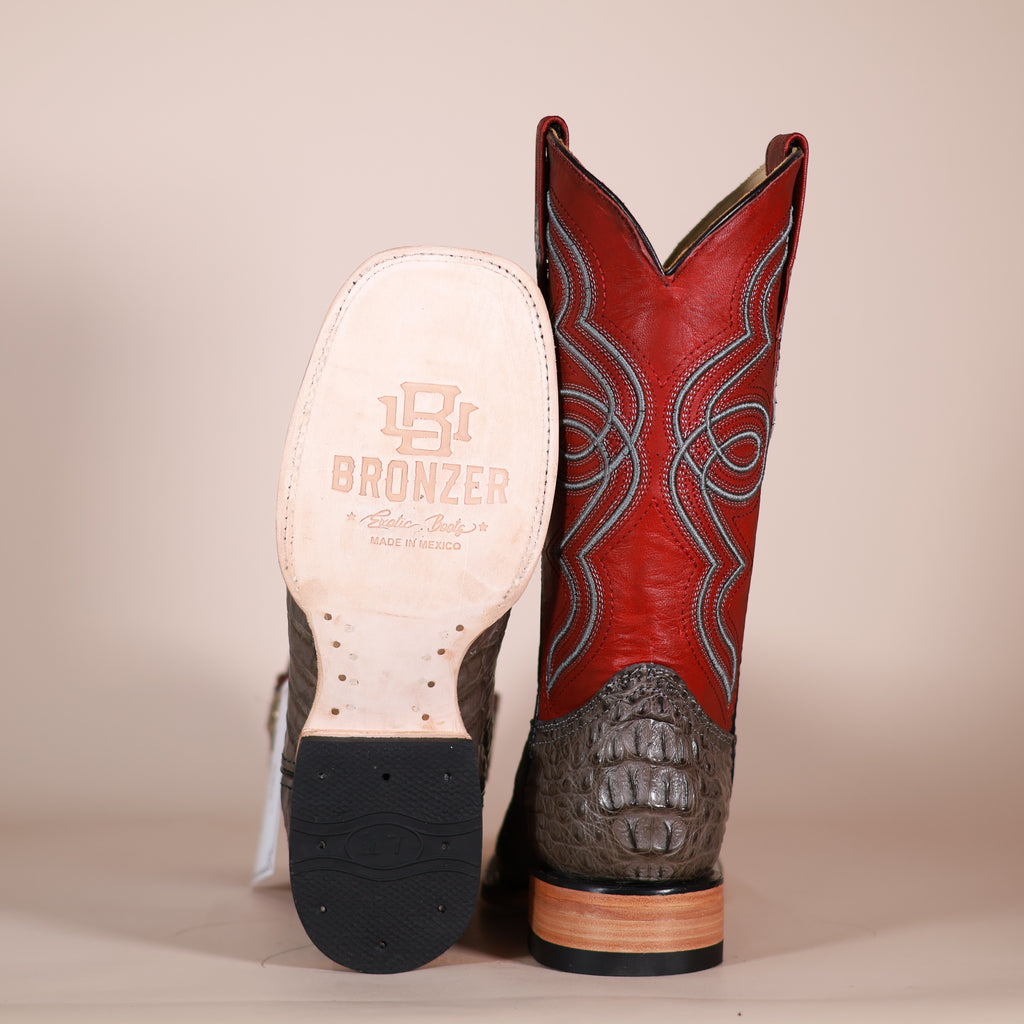 Bronzer Genuine Caiman Belly Exotic Boots – Chocolate Brown