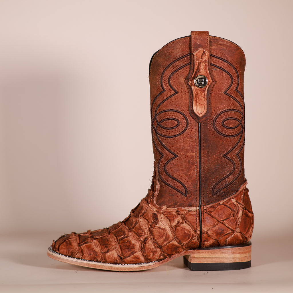 Bronzer Genuine Pirarucu Exotic Boots – Rustic Brown