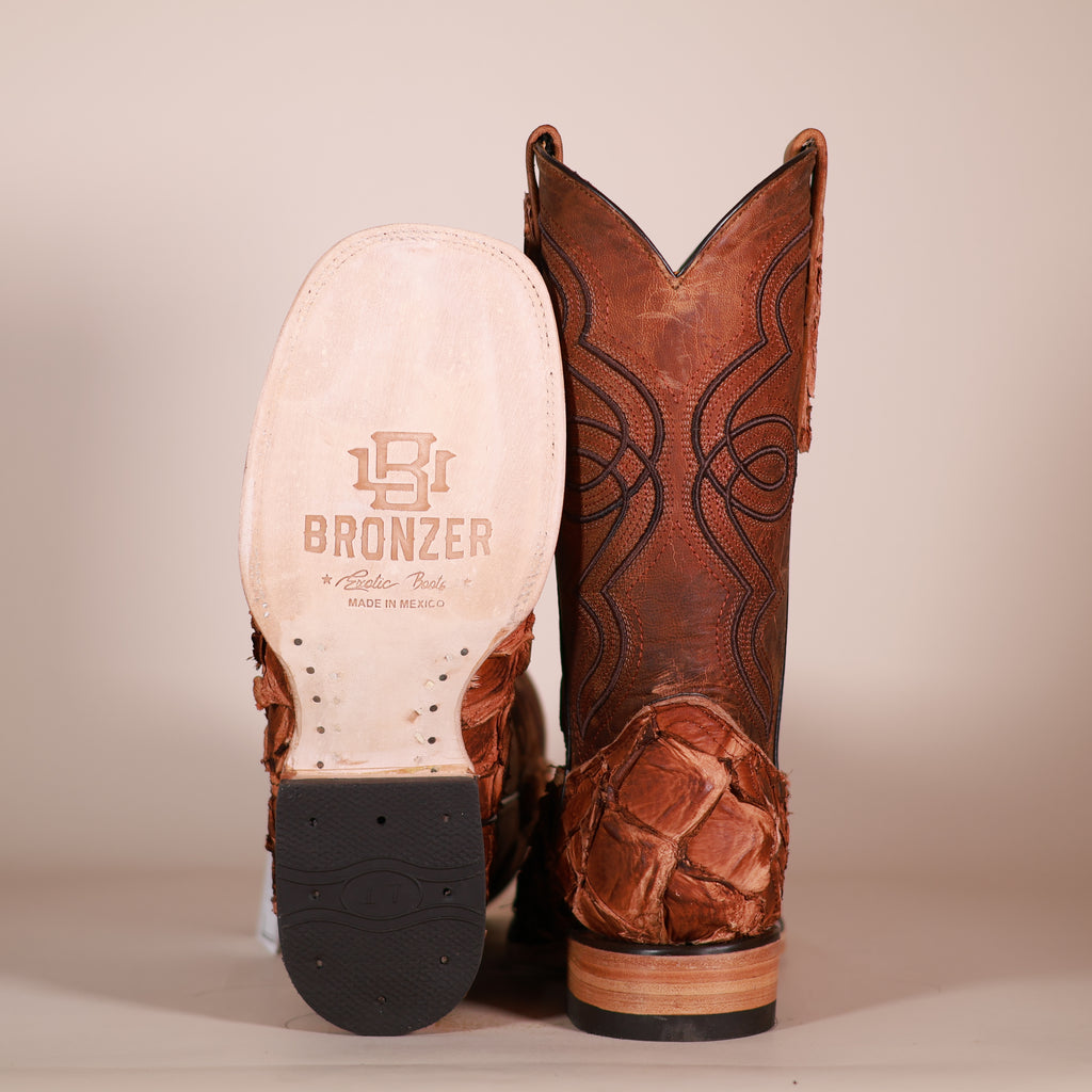 Bronzer Genuine Pirarucu Exotic Boots – Rustic Brown