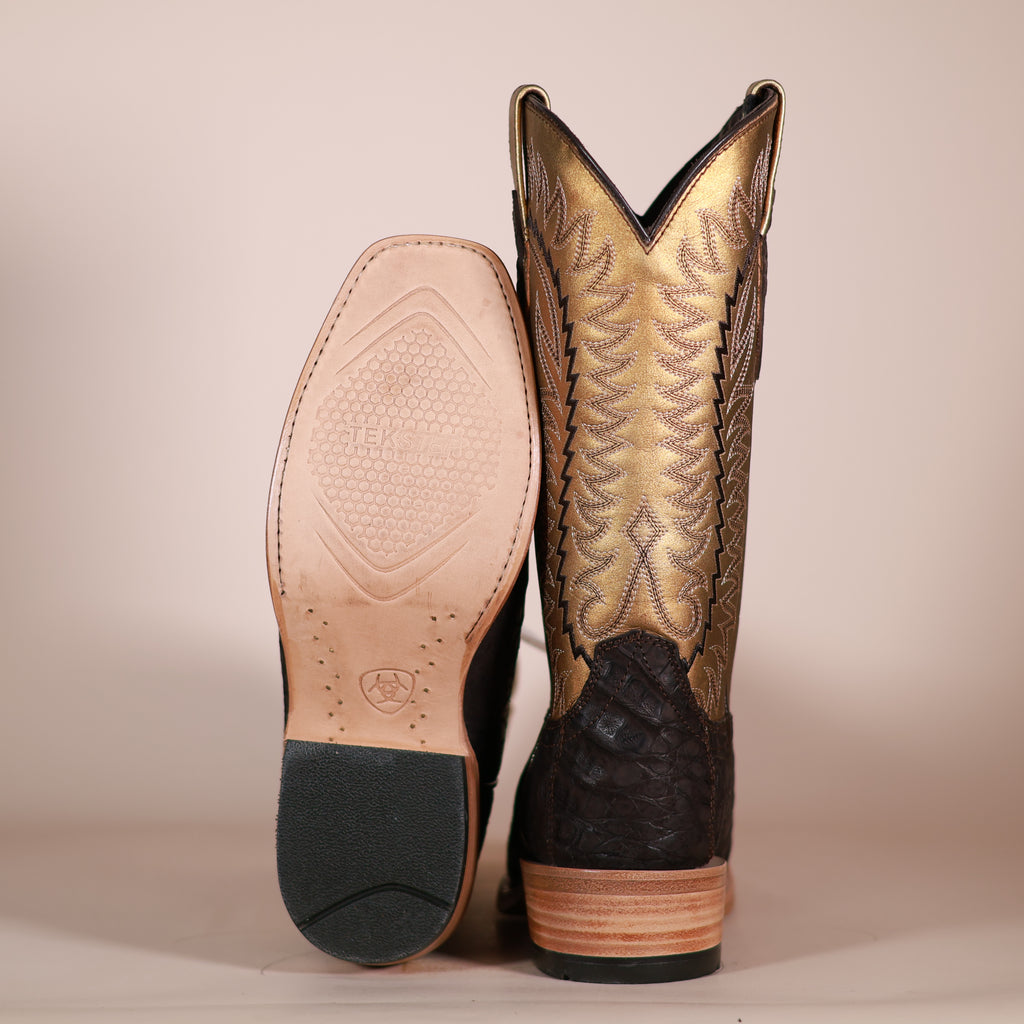 Ariat Futurity Finalist Caiman Belly Boots – Brushed Chocolate
